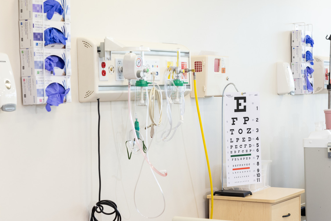 wall of medical supplies
